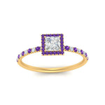 Load image into Gallery viewer, princess-cut-purple-topaz-halo-petite-engagement-ring-in-yellow-gold-FD8523PRRGVITOANGLE3-NL-YG