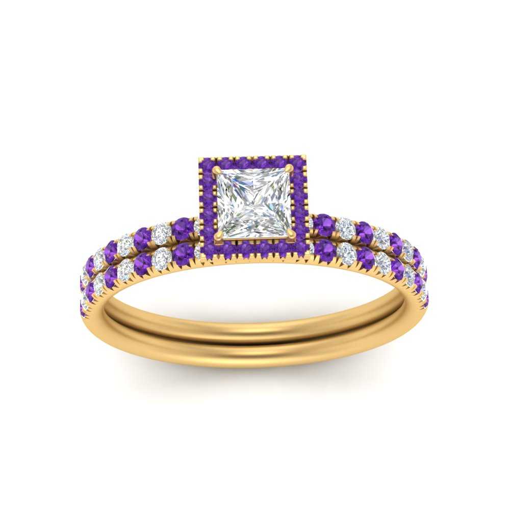 princess-cut-purple-topaz-halo-wedding-ring-set-in-yellow-gold-FD8523PRGVITO-NL-YG