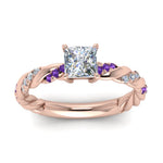 Load image into Gallery viewer, princess-cut-purple-topaz-twisted-vine-engagement-ring-in-rose-gold-FD9127PRRGVITOANGLE5-NL-RG