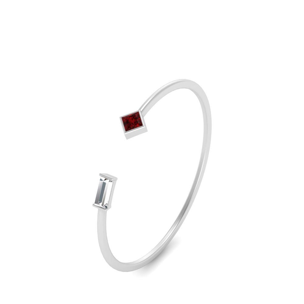 Princess Cut And Baguette Stacking Thin Ring