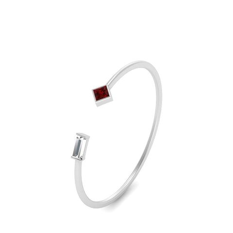 Princess Cut And Baguette Stacking Thin Ring