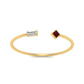 Thumbnail 52 - Princess Cut And Baguette Stacking Thin Ring