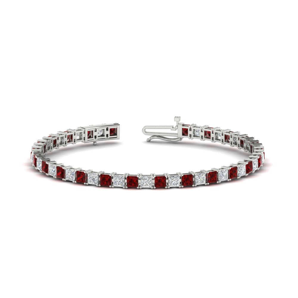 Princess Cut Basket Tennis 9 Ct Bracelet