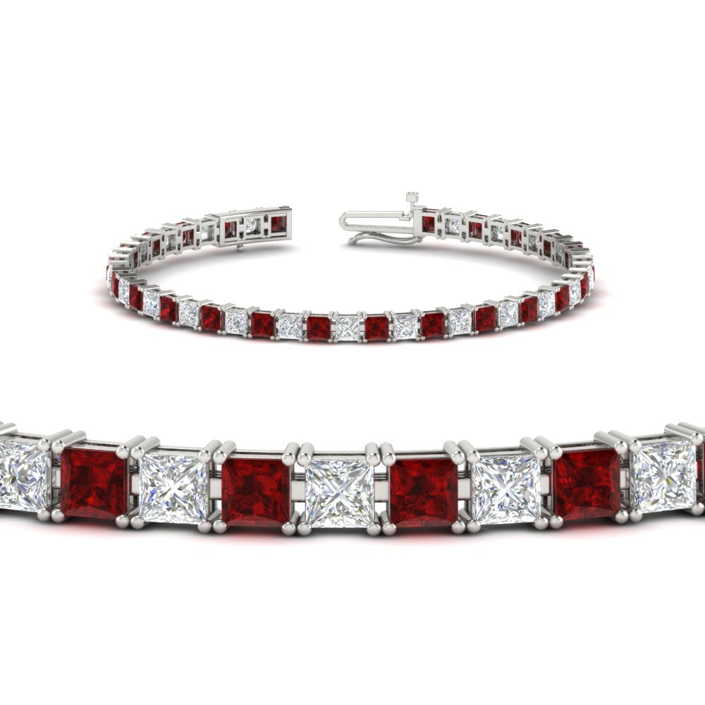 Princess Cut Basket Tennis 9 Ct Bracelet