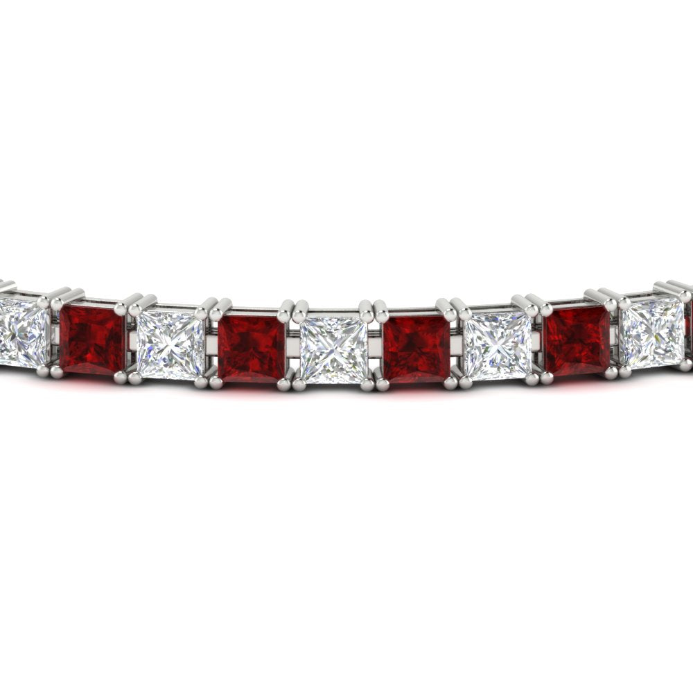 Princess Cut Basket Tennis 9 Ct Bracelet