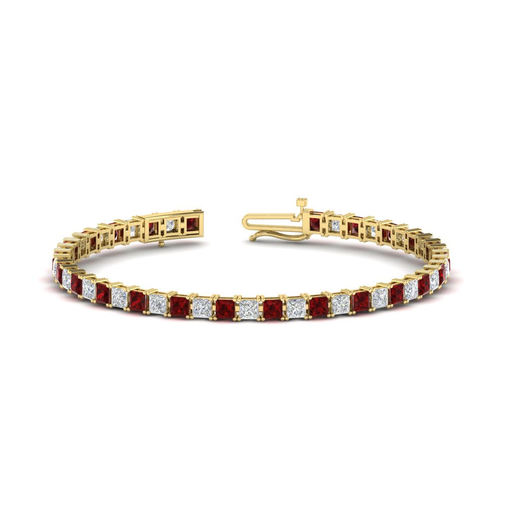 Princess Cut Basket Tennis 9 Ct Bracelet