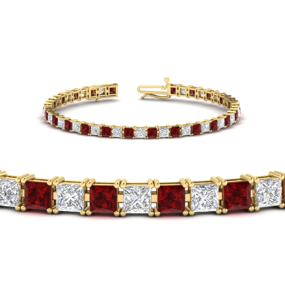 Princess Cut Basket Tennis 9 Ct Bracelet