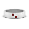 Load image into Gallery viewer, princess-cut-ruby-brush-finish-wedding-band-in-white-gold-FDM10319GRUDR-NL-WG.jpg