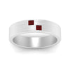 Load image into Gallery viewer, princess-cut-ruby-brush-finish-wedding-band-in-white-gold-FDM10319GRUDRANGLE5-NL-WG.jpg