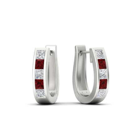 Channel Set Huggie Hoop Earring