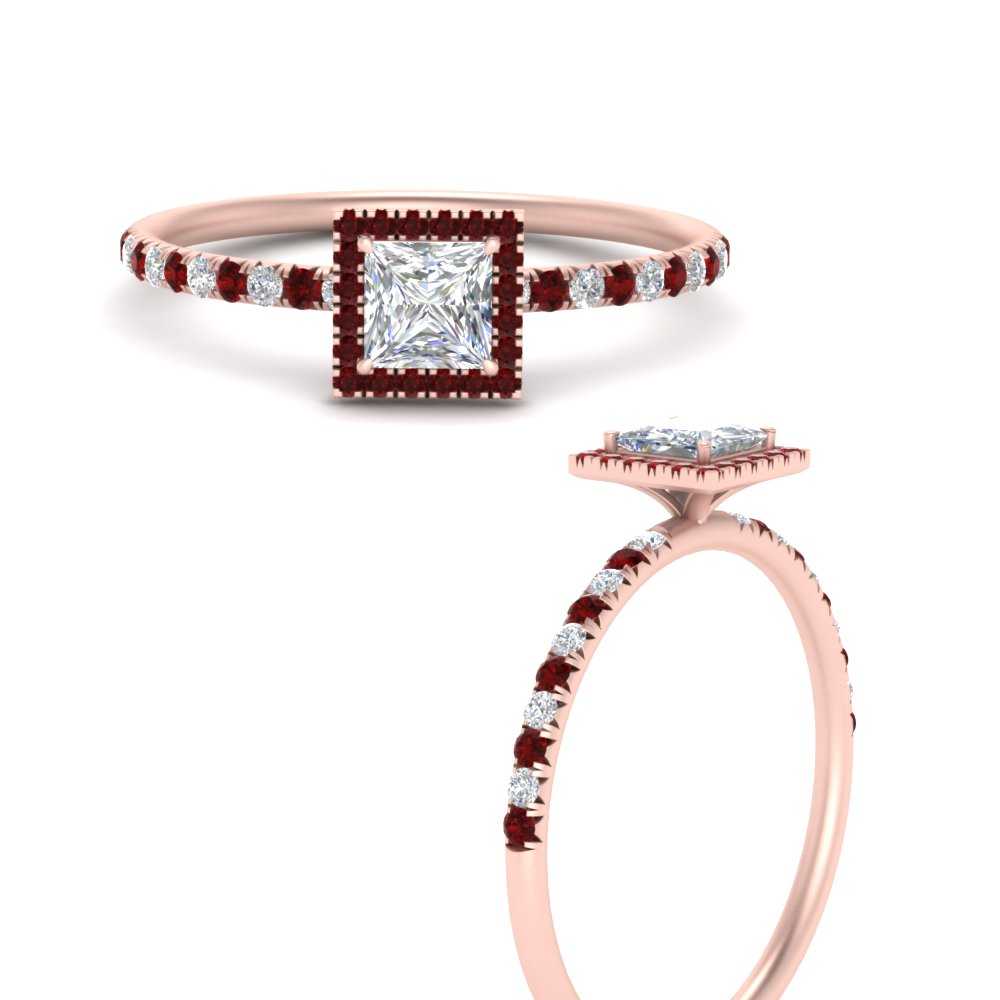princess-cut-ruby-halo-petite-engagement-ring-in-rose-gold-FD8523PRRGRUDRANGLE3-NL-RG