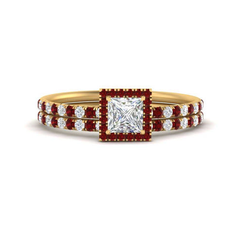 princess-cut-ruby-halo-wedding-ring-set-in-yellow-gold-FD8523PRGRUDR-NL-YG