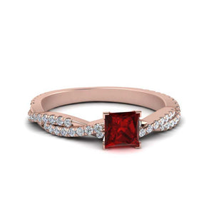Princess Cut Gemstone Infinity Twist Ring