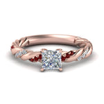 Load image into Gallery viewer, princess-cut-ruby-twisted-vine-engagement-ring-in-rose-gold-FD9127PRRGRUDR-NL-RG