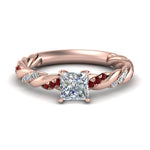 Load image into Gallery viewer, princess-cut-ruby-twisted-vine-engagement-ring-in-rose-gold-FD9127PRRGRUDR-NL-RG
