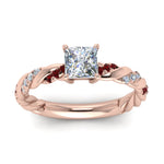Load image into Gallery viewer, princess-cut-ruby-twisted-vine-engagement-ring-in-rose-gold-FD9127PRRGRUDRANGLE5-NL-RG
