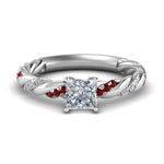 Load image into Gallery viewer, princess-cut-ruby-twisted-vine-engagement-ring-in-white-gold-FD9127PRRGRUDR-NL-WG