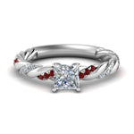 Load image into Gallery viewer, princess-cut-ruby-twisted-vine-engagement-ring-in-white-gold-FD9127PRRGRUDR-NL-WG
