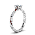 Load image into Gallery viewer, princess-cut-ruby-twisted-vine-engagement-ring-in-white-gold-FD9127PRRGRUDRANGLE2-NL-WG