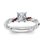 Load image into Gallery viewer, princess-cut-ruby-twisted-vine-engagement-ring-in-white-gold-FD9127PRRGRUDRANGLE5-NL-WG