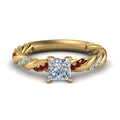 Thumbnail 76 - princess-cut-ruby-twisted-vine-engagement-ring-in-yellow-gold-FD9127PRRGRUDR-NL-YG