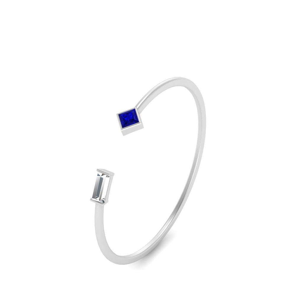 Princess Cut And Baguette Stacking Thin Ring