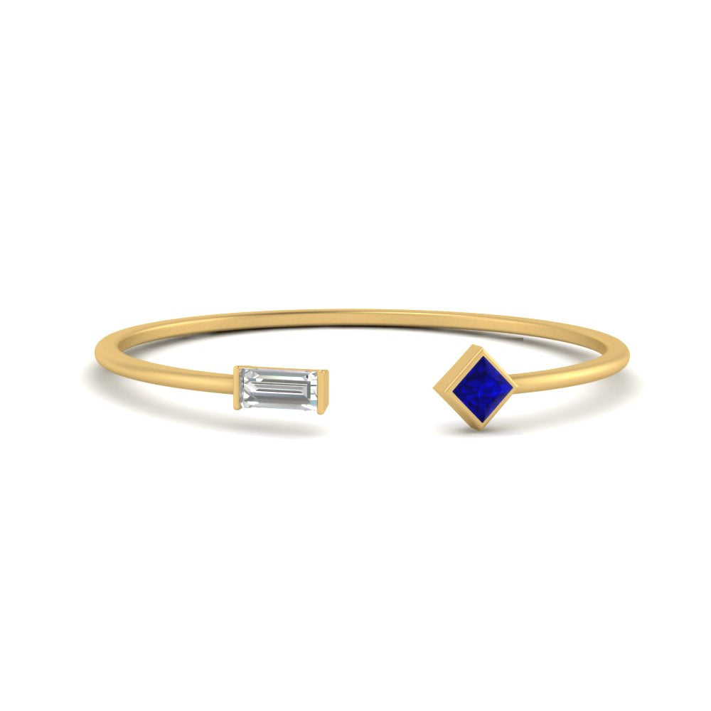 Princess Cut And Baguette Stacking Thin Ring