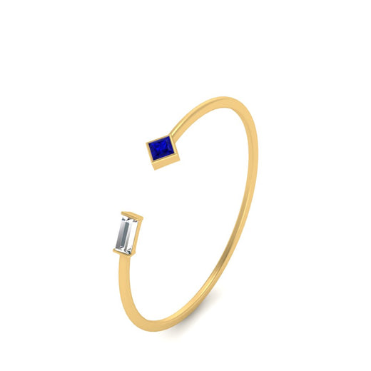 Princess Cut And Baguette Stacking Thin Ring