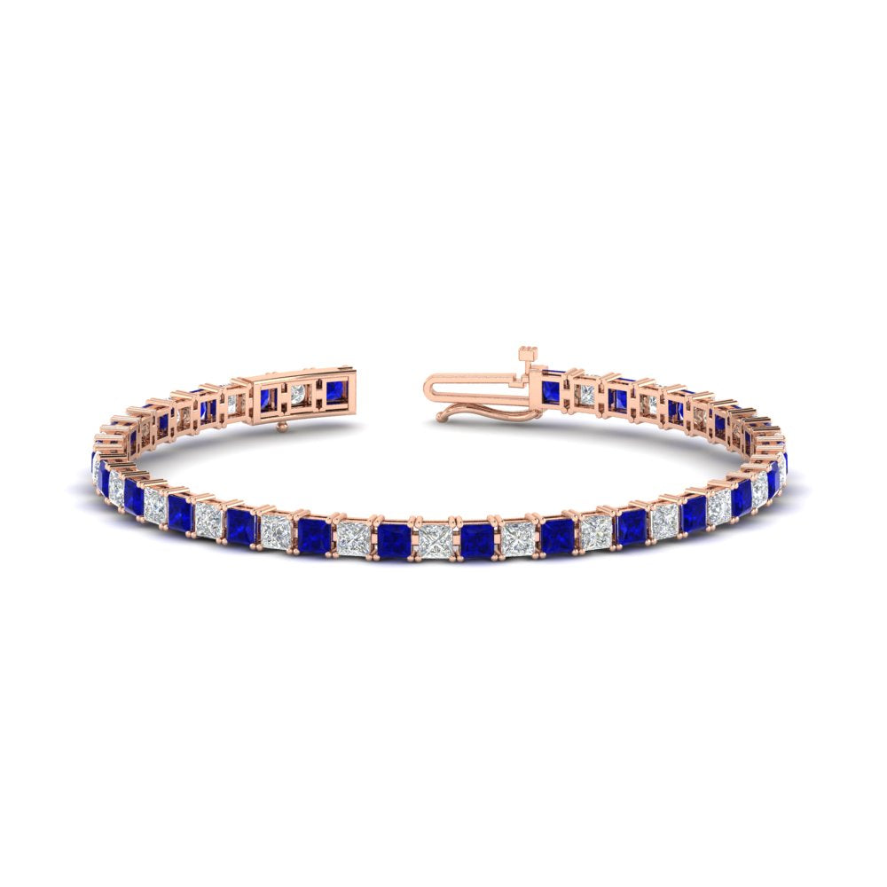 Princess Cut Basket Tennis 9 Ct Bracelet