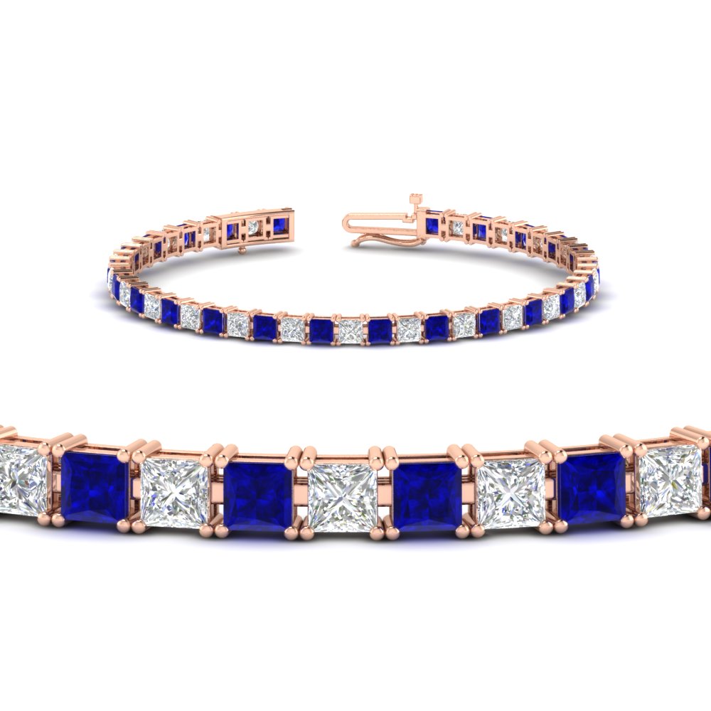 Princess Cut Basket Tennis 9 Ct Bracelet