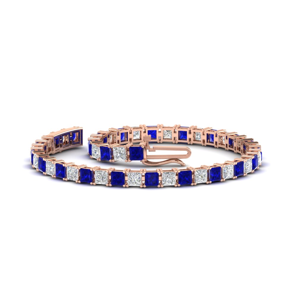 Princess Cut Basket Tennis 9 Ct Bracelet