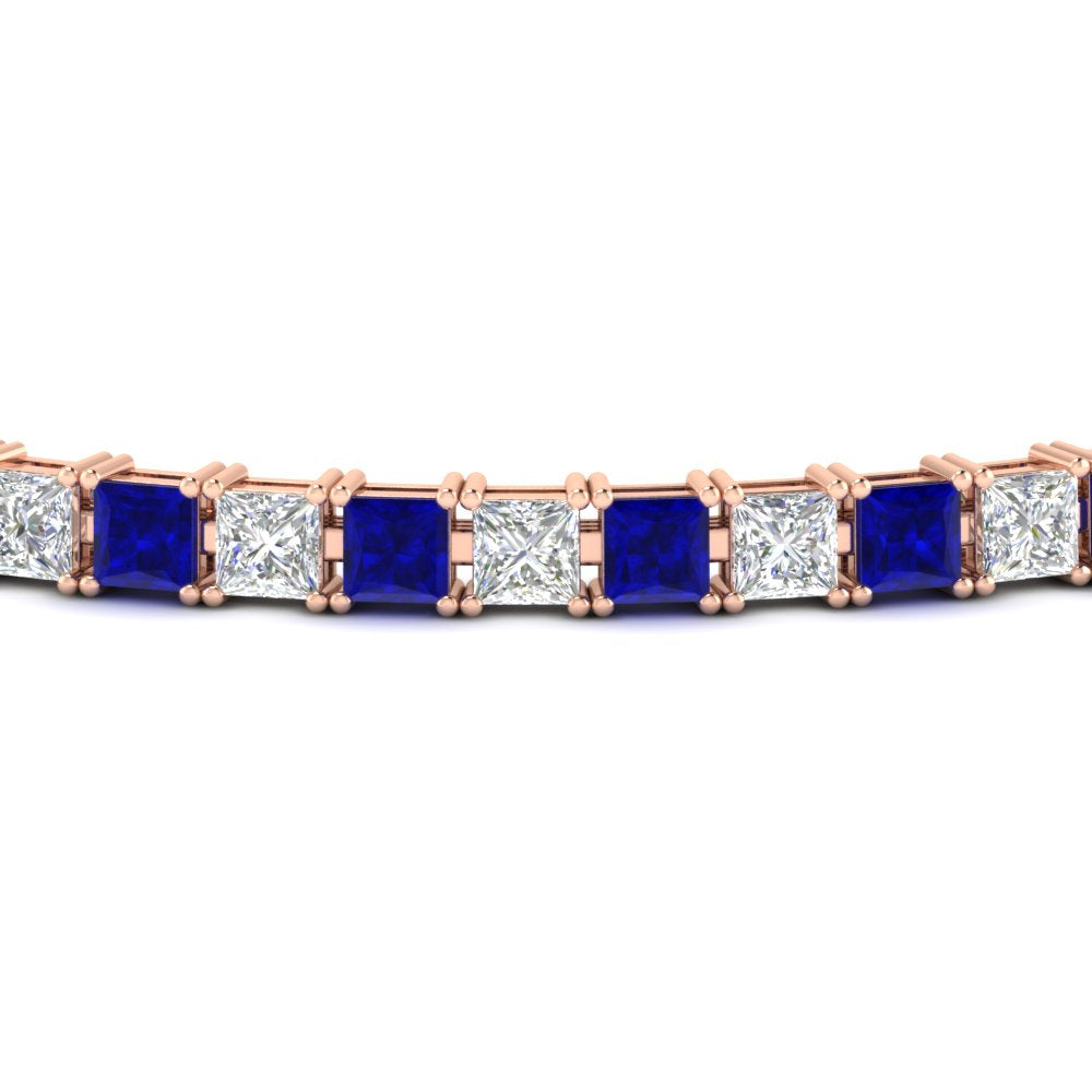Princess Cut Basket Tennis 9 Ct Bracelet
