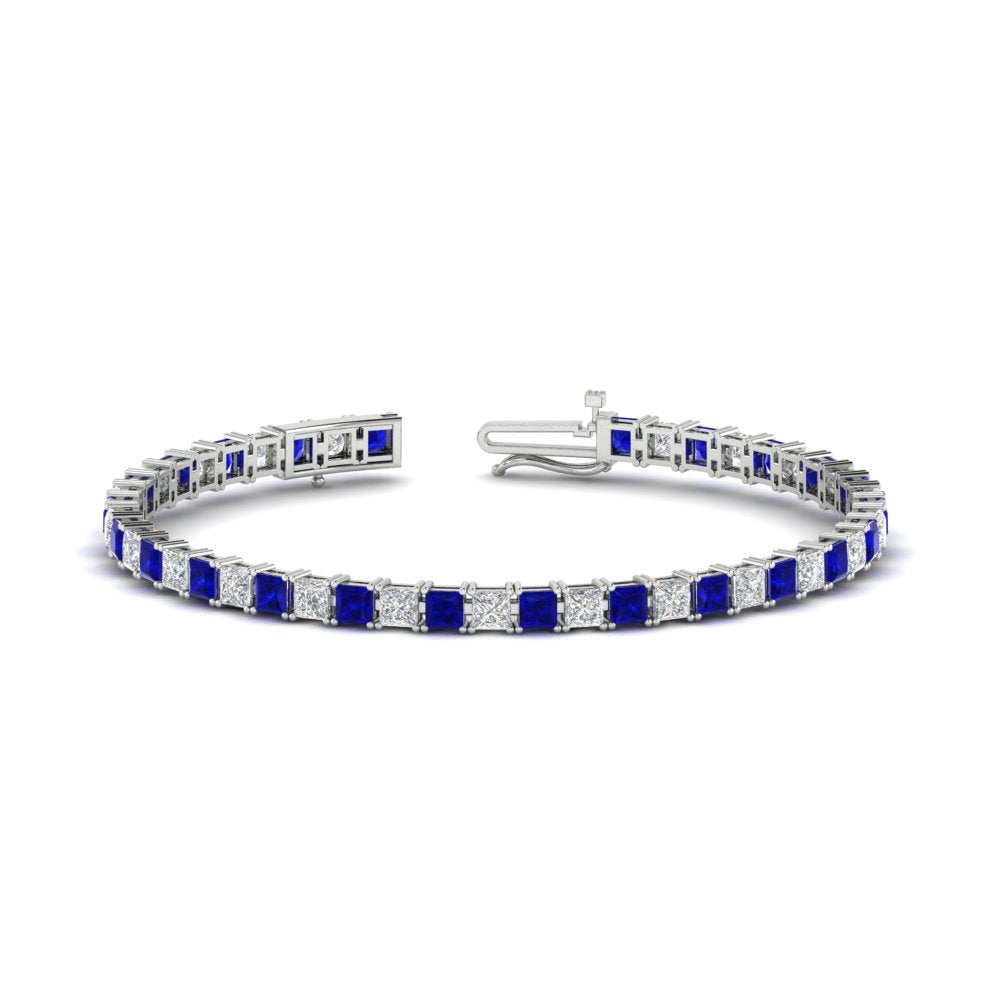 Princess Cut Basket Tennis 9 Ct Bracelet