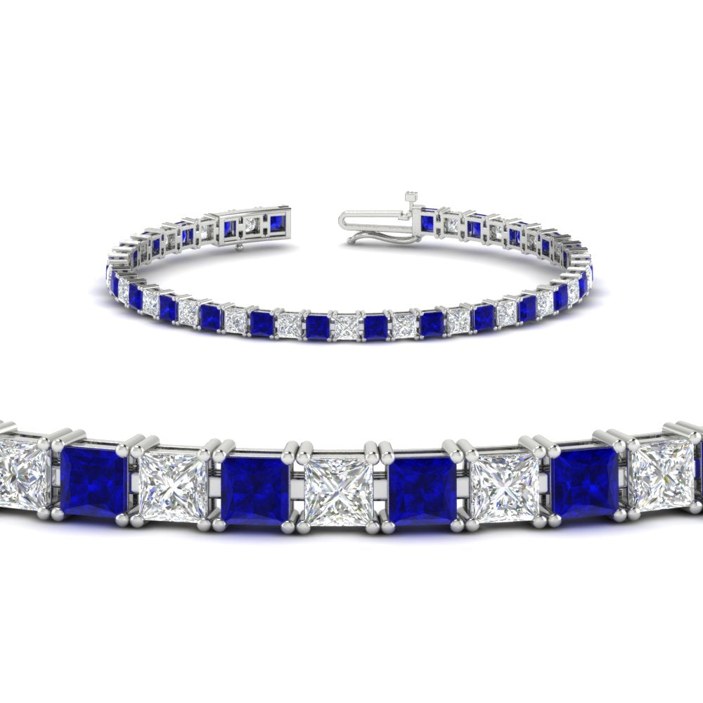 Princess Cut Basket Tennis 9 Ct Bracelet