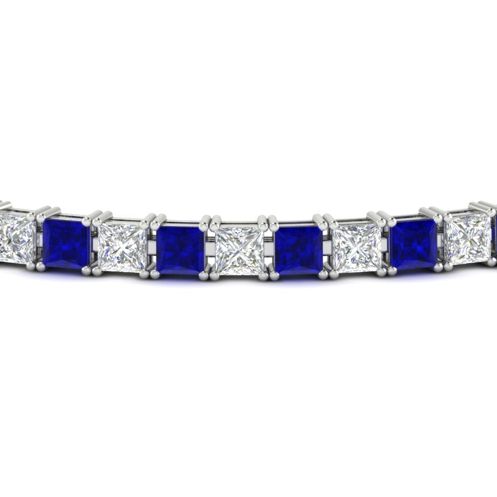Princess Cut Basket Tennis 9 Ct Bracelet