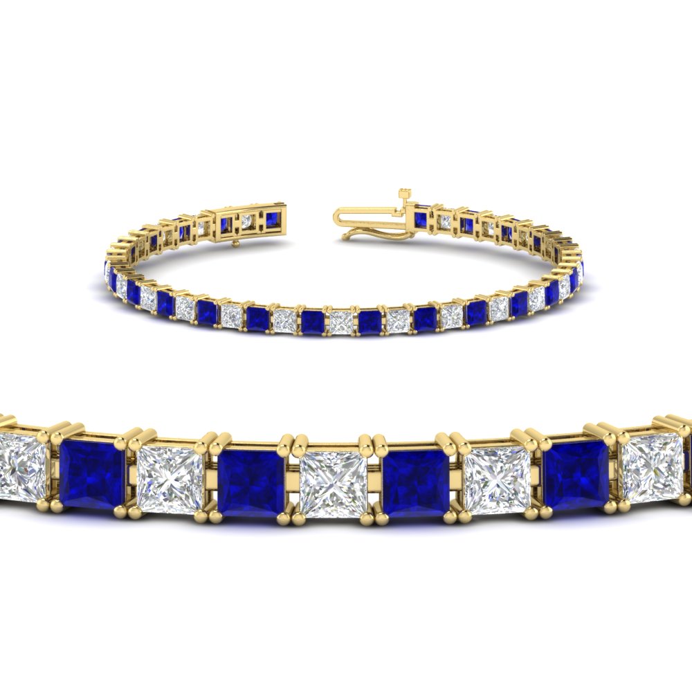 Princess Cut Basket Tennis 9 Ct Bracelet