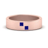Load image into Gallery viewer, princess-cut-sapphire-brush-finish-wedding-band-in-rose-gold-FDM10319GSABL-NL-RG.jpg