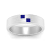 Load image into Gallery viewer, princess-cut-sapphire-brush-finish-wedding-band-in-white-gold-FDM10319GSABLANGLE5-NL-WG.jpg