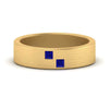 Load image into Gallery viewer, princess-cut-sapphire-brush-finish-wedding-band-in-yellow-gold-FDM10319GSABL-NL-YG.jpg