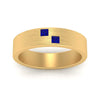 Load image into Gallery viewer, princess-cut-sapphire-brush-finish-wedding-band-in-yellow-gold-FDM10319GSABLANGLE5-NL-YG.jpg