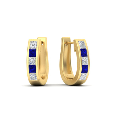 Channel Set Huggie Hoop Earring