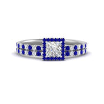 Load image into Gallery viewer, princess-cut-sapphire-halo-wedding-ring-set-in-white-gold-FD8523PRGSABL-NL-WG
