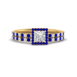 Load image into Gallery viewer, princess-cut-sapphire-halo-wedding-ring-set-in-yellow-gold-FD8523PRGSABL-NL-YG
