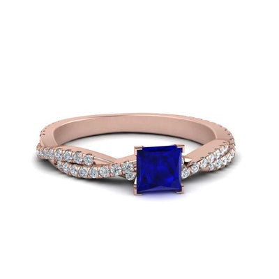 Princess Cut Gemstone Infinity Twist Ring