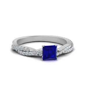 Princess Cut Gemstone Infinity Twist Ring