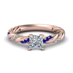 Load image into Gallery viewer, princess-cut-sapphire-twisted-vine-engagement-ring-in-rose-gold-FD9127PRRGSABL-NL-RG