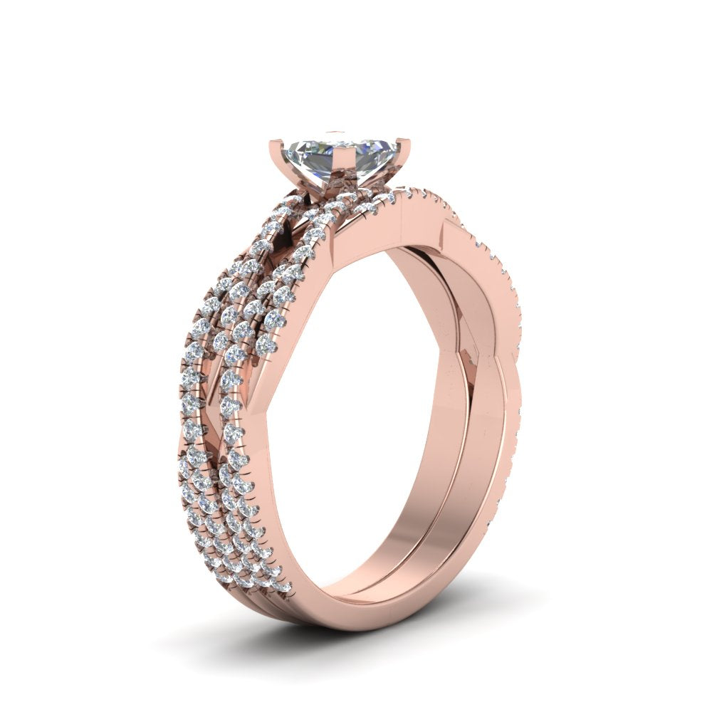 princess-cut-simple-diamond-twisted-vine-bridal-ring-sets-in-14K-rose-gold-FD8233PR-NL-RG