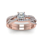 Load image into Gallery viewer, princess-cut-simple-diamond-twisted-vine-bridal-ring-sets-in-14K-rose-gold-FD8233PR-NL-RG
