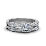 Load image into Gallery viewer, princess-cut-simple-diamond-twisted-vine-bridal-ring-sets-in-14K-white-gold-FD8233PR-NL-WG

