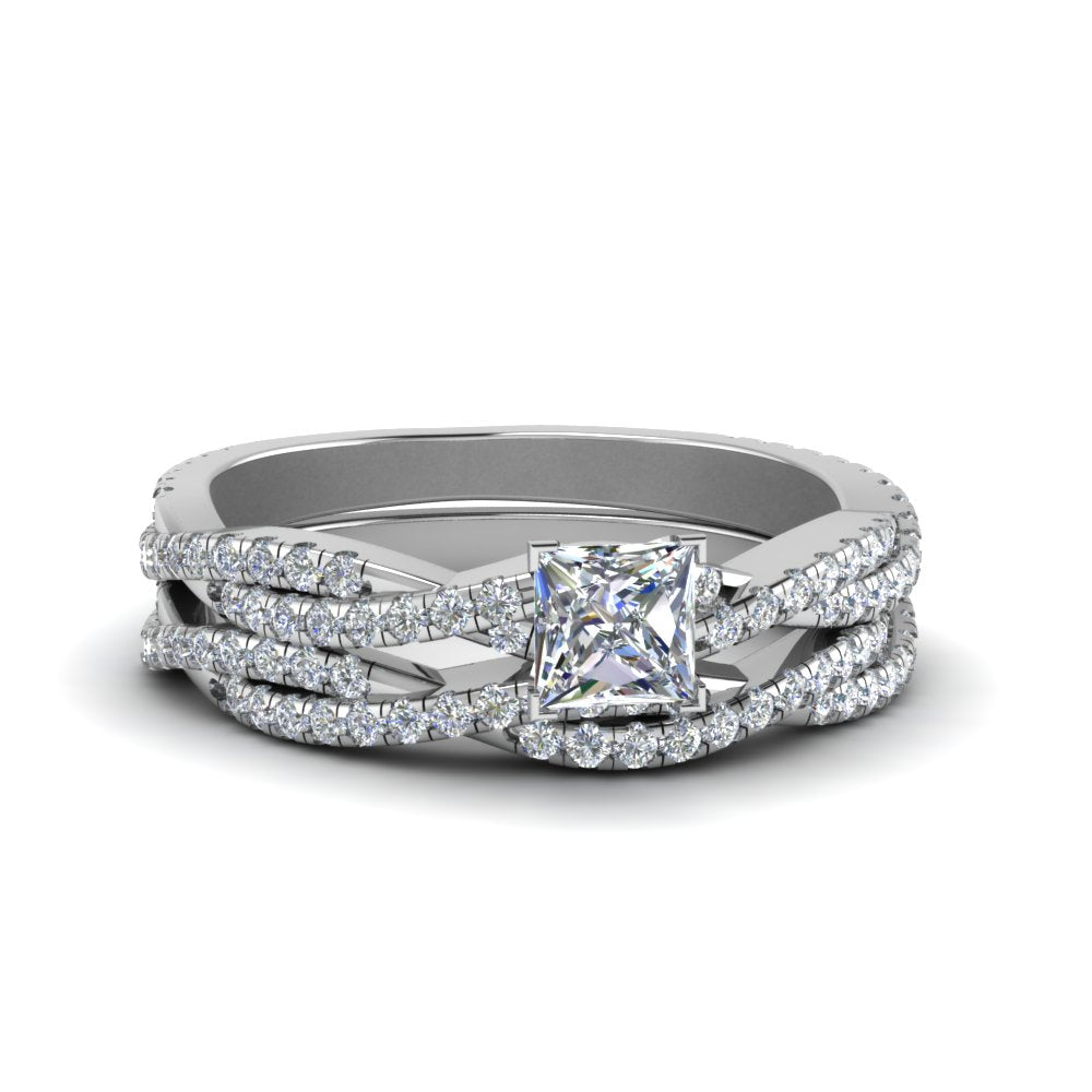 princess-cut-simple-diamond-twisted-vine-bridal-ring-sets-in-950-Platinum-FD8233PR-NL-WG